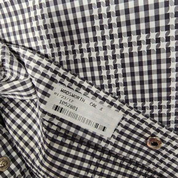 Robert Graham Men's Stars Checkered Button Up Long Sleeve Shirt Size XL Gray - Picture 6 of 11